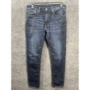Levis 512 Slim Taper Fit Jeans Mens 32x32 Blue Denim Stretch Dark Wash Red Tab